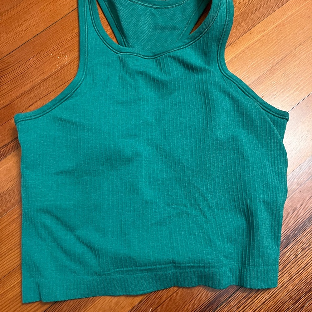 Lululemon Green Ribbed racerback top